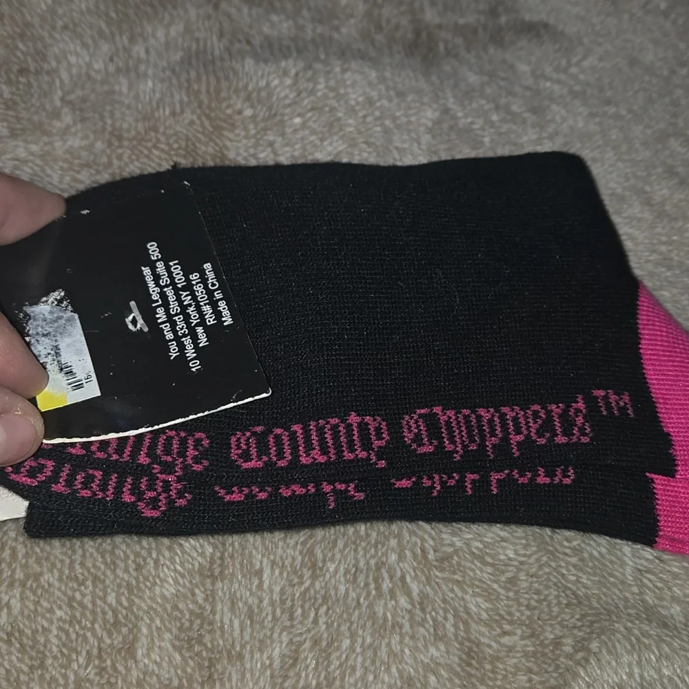 Vintage Orange County Choppers OCC Womens Black and Pink Socks Size 9-11